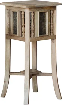 Produktbild von Orientalischer Beistelltisch mit Messing Dekoration - Größe L 60 cm, Mehrfarbig, Holz,Messing, Kaffeetische & Bodentische