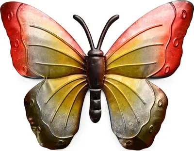 Produktbild von Wandmetalldekoration Schmetterling BUTTERFLY 40 cm - verschiedene Farben Farbe: Rot