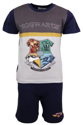 Produktbild von Harry Potter Hogwarts Kinder Schlafanzug Pyjama kurz – Dunkelblau / 116