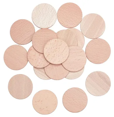 Productafbeelding van Houten schijven - 20 stuks, diameter 60 mm, dikte 3,2 mm - Onbehandeld beukenhout, geschikt voor knutselwerk en decoratie