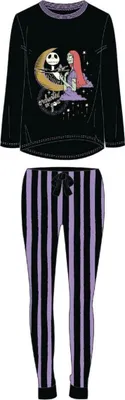 Obrázok produktu pre Cerda Group Single Jersey Nightmare Before Christmas Langarm-pyjama Schwarz L Herren,Damen Schwarz L
