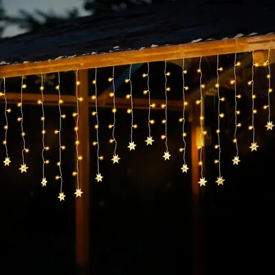 Produktbild von Salcar Lichterkette LED Schneeflocke Lichtervorhang Innen 9 Modi Weihnachtsbeleuchtung Fenster Weihnachten Deko Warmweiß