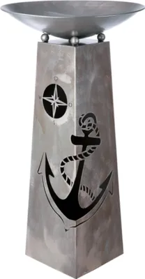 Produktbild von GILDE Metall Schalenständer Blumenständer maritim Anker in antik-Silber, Höhe ca. 95cm x D. 46cm, für drinnen,auf der Terrasse,Wintergarten,Geschenk