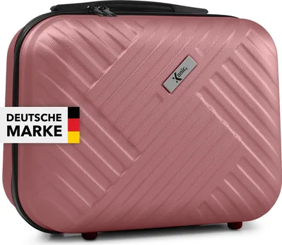 Produktbild von Xonic Kosmetikkoffer Damen – Beauty Case Hartschale für Reisen – Robustes Beautycase Damen mit Tragegriff – Kosmetik Koffer leicht & stabil – Beautycase Damen Hartschale (Rosé)