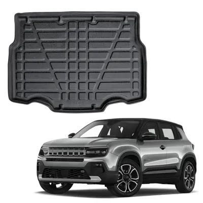 Image de Tapis De Coffre Sur Mesure Pour Jeep Avenger Depuis 2023, Noir, Antidérapant, Bord Haut, Toutes Saisons