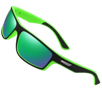 Image de Camerazar Lunettes de sport unies universelles, vert miroir, avec verres polarisants