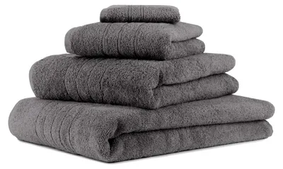 Produktbild von 4-TLG. Handtuch-Set Deluxe 100% Baumwolle 1 Badetuch 1 Duschtuch 1 Handtuch 1 Seiftuch Farbe anthrazit grau