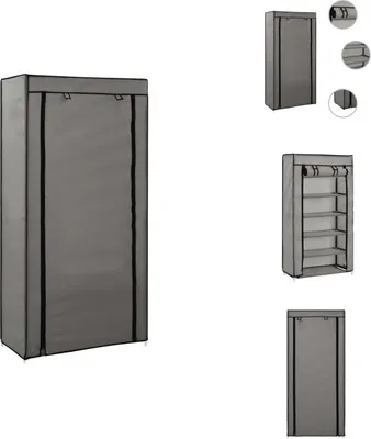 Obrázok produktu pre vidaXL Botník s krytom sivý 58 x 28 x 106 cm látka - Regály a skrinky na topánky