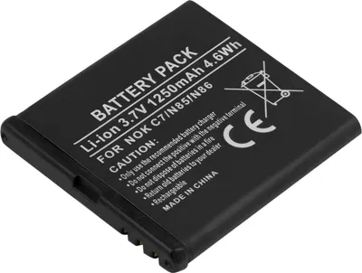 Zdjęcie produktu dla Avizar, bateria litowo-jonowa 3,7 V do telefonu komórkowego Nokia C7 N85 N86, zamiennik 1250 mAh, czarna