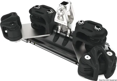 Produktbild von Mainsheet car 1 upstand double control line sheave mit Cleat - Osculati 68.725.01