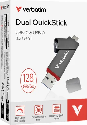 Image de Verbatim Pendrive 128Gb Usb-A/Usb-C Dual Quickstick 32040