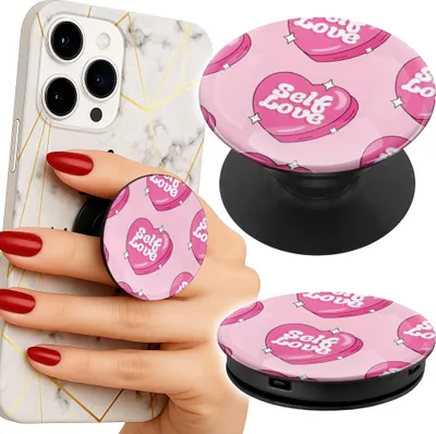 Image de Support pour téléphone portable Popsocket Finger Popsocket Women's Heart Patterns Self Love