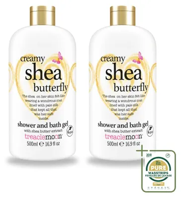 Zdjęcie produktu dla 2 sztuki żelu pod prysznic i do mycia ciała Treaclemoon Creamy Shea Butterfly, pojemność 500 ml - zestaw ekonomiczny