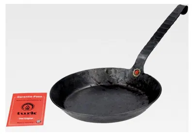 Produktbild von Eisenpfanne mit flachem Hakenstiel, warmgeschmiedet, Durchmesser 26 cm