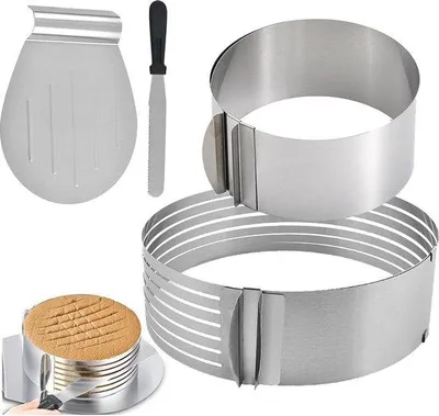 Immagine prodotto di Anelli regolabili in ghisa - Set di supporti per dessert in acciaio inossidabile
