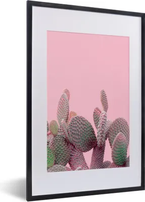 Produktbild von MuchoWow® Gerahmtes Poster Kaktus - Pflanzen - Sommer 40x60 cm - Poster mit Schwarzem Bilderrahmen Wandposter Rahmen Foto Bilder - Poster in Rahmen