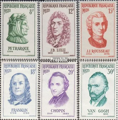 Produktbild von Briefmarken Frankreich 1956 Mi 1110-1115 (kompl.Ausg.) postfrisch Berühmte Männer