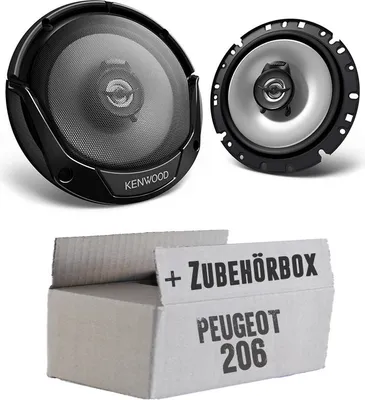 Produktbild von Lautsprecher Boxen Kenwood KFC-S1766 - 16,5cm 2-Wege Koaxialsystem Auto Einbausatz - Einbauset passend für Peugeot 206 - justSOUND
