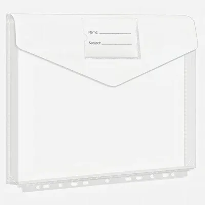 Immagine prodotto di Cartelline trasparenti con chiusura in velcro e spazio per etichetta, impermeabili, 12 pezzi
