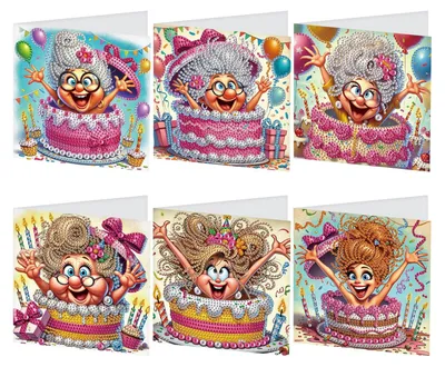 Diamond Painting Karten Set 6 Stück mit Umschlägen