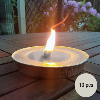 10 Flammschalen mit 8 Stunden Brennzeit Garten Dekoration XXL Kerze Partyfeuer Deko Tischdeko Gartenlicht 10 Stück Outdoorkerze