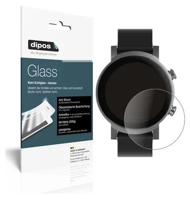 Produktbild von 2x Schutzfolie für TicWatch E3 Smartwatch matt - Anti-Shock 9H Folie dipos Glass Kunststoffglas