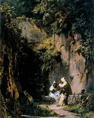 Produktbild von Carl Spitzweg Kunstdruck Bild - Disputierende Mönche, 1858-1860 (50 x 40 cm)