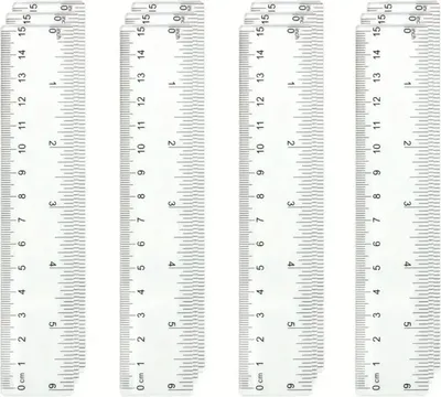 Produktbild von 12 Stück Lineal 15cm Transparent Präzision Lineal Set mit Metrischer & Inch-Skala, lineal set, Ideal für Grundschule, Zuhause & Büro, Perfekt als Lineal Set für Schüler & Professionelle