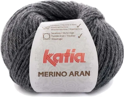 Produktbild von Katia Merino Aran 14 Dark Grey Strickgarn