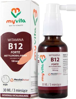 Produktbild von Vitamin B12 Forte 100 mcg Methylcobalamin Tropfen MyVita 30 ml