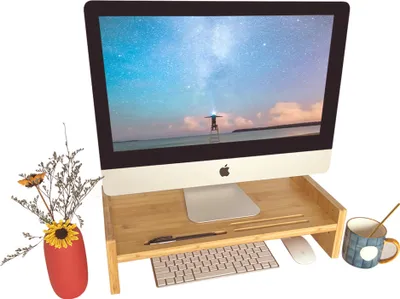 Obrázok produktu pre Bambusový stojan na monitor WAOHO pre počítačový monitor, notebook, TV