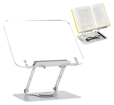Produktbild von Rezeptbuchhalter, Kochbuchhalter, 360 Grad verstellbar, Leseständer, Seitenclip, für Zuhause, Büro, Schule, Studentenwohnheim, Klassenzimmer, Bibliothek, Küche, Schlafzimmer, Arbeitszimmer