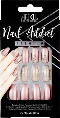 Produktbild von Ardell | 28 Tips - Künstliche Nägel - |Violett, Brokat| - Größe M - Tips - Nagelkleber - Metallic Lilac Pearl - Komplettset