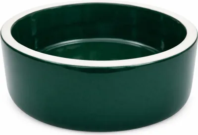 Produktbild von KERAZO Keramik 500 ml Kleintier Napf Fressnapf Futternapf Ø:15,5 cm Höhe: 5,5 cm Näpfe für Haustiere Hamster Kaninchen Hase Nagetiere Kleintiere Hund Katze aus robuster, dickwandiger Steinzeug Keramik, Farbe: DUNKELGRÜN