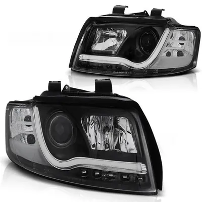 Produktbild von LED Tagfahrlicht Design Scheinwerfer passend für Audi A4 B6 00-04 schwarz