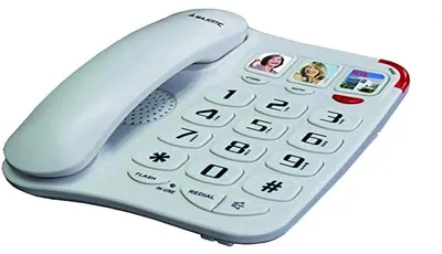 Obrázek produktu pro MAJESTIC Billy 201 Bezdrátový telefon s velkými klávesami a 3 přizpůsobitelnými paměťmi Bílý