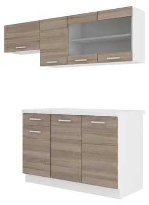 Produktbild von Küche Dave Mini 180 cm Küchenzeile Küchenblock Singleküche Eiche Sonoma Trüffel