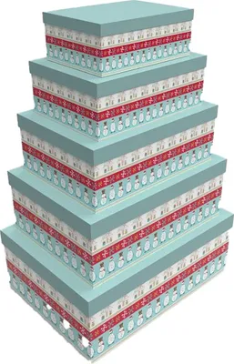 Obrázek produktu pro Sada stohovatelných organizérů DKD Home Decor z barevného kartonu 50 x 35 x 25 cm (5 kusů)