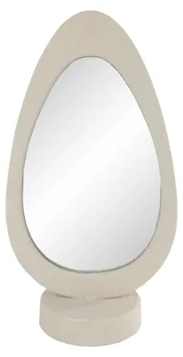 Image de Miroir décoratif Van Manen, jouet en métal beige, dimensions 18,5 x 11,5 x 35 cm