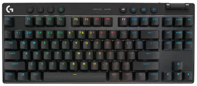 Produktbild von Logitech G PRO X TKL, Kabellos, RF Wireless + Bluetooth, Mechanischer Switch, QWERTY, RGB-LED, Schwarz