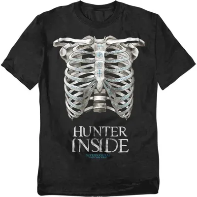 Immagine prodotto di Felpa unisex "Hunter Inside" ispirata alla serie Supernatural, taglia uomo/donna, modello TV37615 (5XL), colore nero