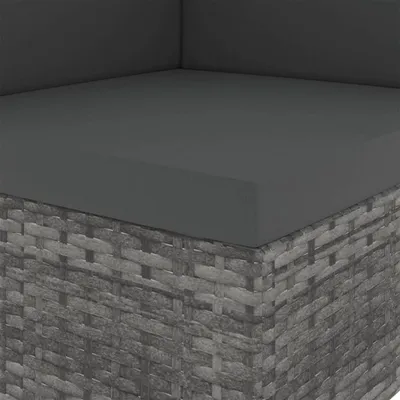 Zdjęcie produktu dla vidaXL Modułowa sofa narożna z rattanu w kolorze szarym