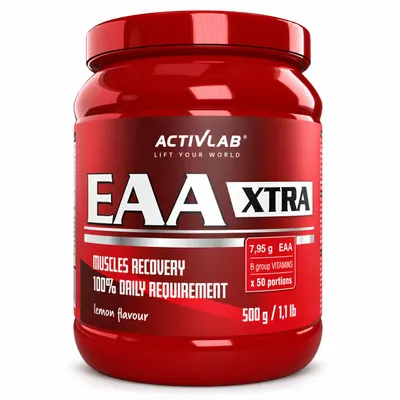Produktbild von Activlab EAA Xtra Zitrone 500 g – Essenzielle Aminosäuren (EAA) mit B-Vitaminen – EAA Pulver für Sport & Training