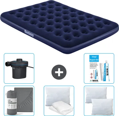 Produktbild von Bestway Luftmatratze – 2-Personen – 152 x 203 x 22 cm – Blau – im Lieferumfang enthalten Zubehör