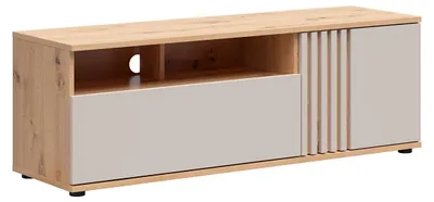 Produktbild von TV-Möbel Ezra mit 1 Schublade und 1 Tür, Kaschmir und Holzoptik, 135.5cm