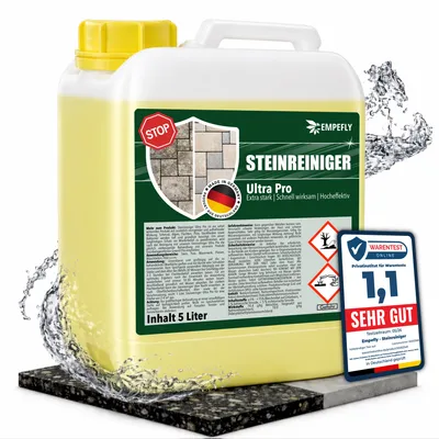 Produktbild von Empefly Steinreiniger Ultra Pro, intensiver Steinreiniger für außen mit Sofortwirkung, entfernt Schmutz, Grünbelag & Flechten auf Steinen 1x 5L