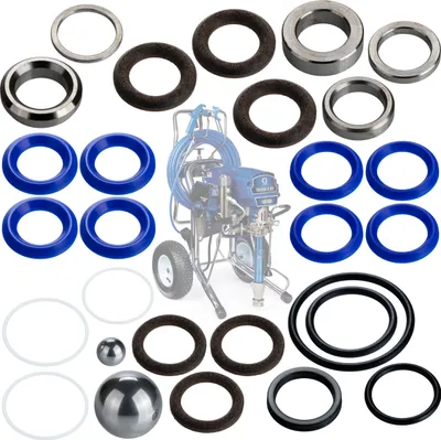 Produktbild von Rosfix Reparatursatz Pumpe – Ersatzteil für Farbspritzgerät Graco Mark V, Mark VII, 1095, 1595, 5900, 10000 | Hochwertig, Langlebig
