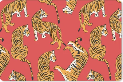 Produktbild von MuchoWow® Schreibtischunterlage Tiger - Dschungel - Muster 60x40 cm - XXL Mauspad - Großes Mauspad
