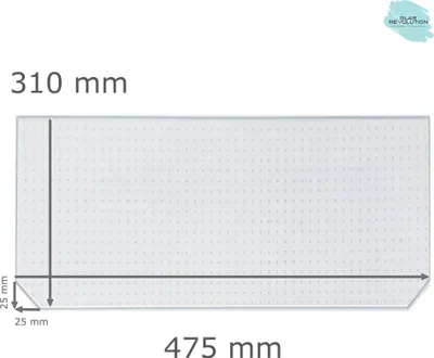 Produktbild von Kühlschrank Einlegeboden - Master Carré 4 mm - 2 abgeschrägte Ecken - (116,62 EUR / qm - Mindestbfl. 0,25 qm - Kantenb. 5,35 EUR / lfm - Eckenb. 1,00 EUR / Stck.) - 475 mm x 310 mm