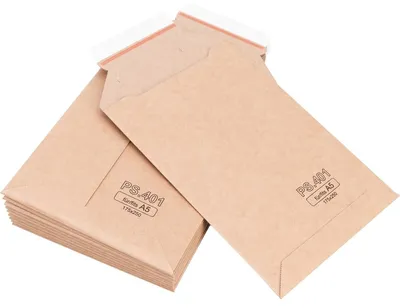 Obrázek produktu pro 10 obálek z kartonu, rozměry 175 x 250 mm - Hnědé obálky z vlnité lepenky